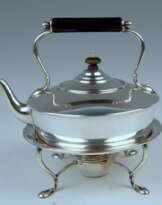 Sterling Silver Art Nouveau Tea Pot on Rechaud by Barnard UK, London, circa 1895 Sterling Silver Art Nouveau Tea Pot on Rechaud by Barnard UK, London, circa 1895