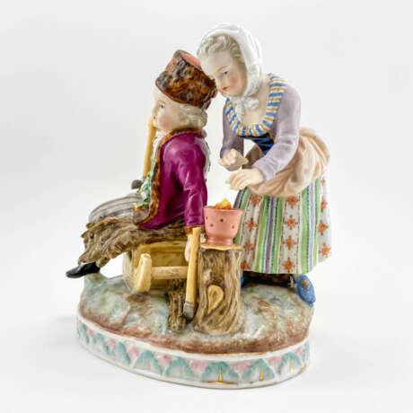Дровосек и девушка Usine de porcelaine Sitzendorf Porcelaine Allemagne 1884 - photo 2