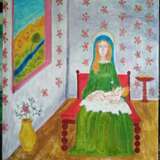 Матерь Божья. Mother of God. Canvas on the subframe Oil paint Impressionism Religious genre Ukraine 2021 - photo 1