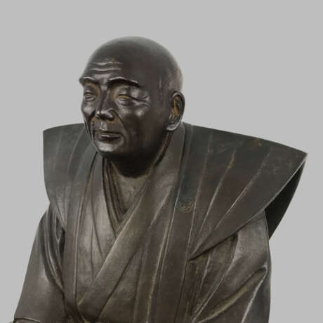 "Самурай". Япония 19 век Патинированная бронза Япония - фото 5