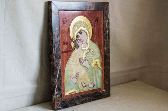 Владимирская икона № 2-126 Marble Mixed media художественная роспись Religious genre Byelorussia 2019 - photo 4