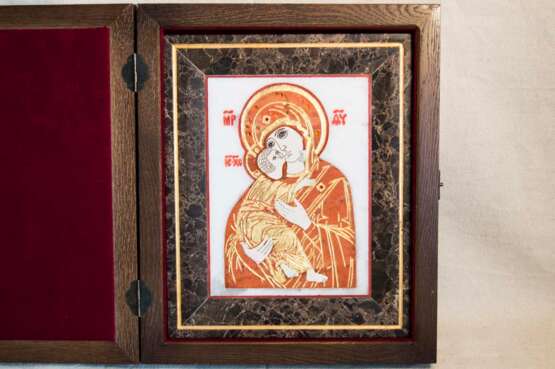 Владимирская икона № 8 Marble Mixed media художественная роспись Religious genre Byelorussia 2019 - photo 1