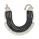 SILVER AND BLACK BEAD SCARAB AND FALCON-HEADED NECKLACE, BY AZZA FAHMY - photo 2
