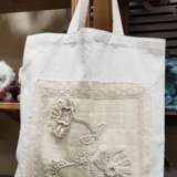 Аксессуар “Bag - shopper with handmade lace”, Cotton, Handwork, Романтический, Russia, 2021 год - photo 1