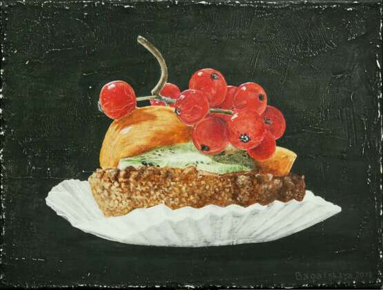 Painting “Just Little cake...”, Canvas on the subframe, Acrylic paint, Contemporary realism, Still life, Ukraine, 2021 - photo 1