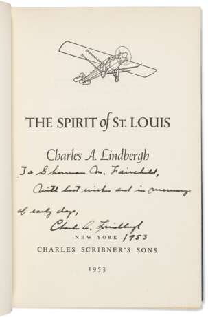The Spirit of St. Louis, inscribed to Sherman Fairchild - Foto 1