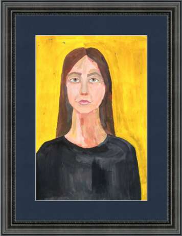 Gemälde „Porträt eines jungen Mädchens“, Papier, Gouache, Action Painting, Porträt, Weißrussland, 2021 - Foto 2