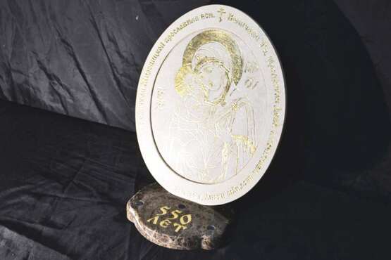 Икона Жировичская в камне № 02 Marbre Sculpture sur pierre резьба по камню Genre religieux Biélorussie 2019 - photo 2