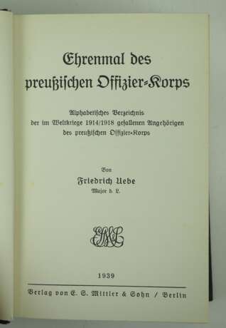 Uebe, Friedrich: Ehrenmal des preußischen Offiziers-Korps. - Foto 1