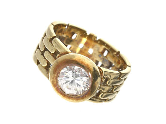 Ring: goldener vintage Kettenring mit farblosem Stein - фото 1