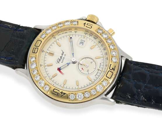 Armbanduhr: Luxuriöser Damen-Chronograph mit Brillantbesatz, Chopard "Mille Miglia" Gold/Edelstahl Ref. 8163-98 von 1998 - photo 1