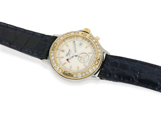 Armbanduhr: Luxuriöser Damen-Chronograph mit Brillantbesatz, Chopard "Mille Miglia" Gold/Edelstahl Ref. 8163-98 von 1998 - photo 3