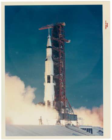 NASA. "Liftoff! We have a liftoff": three photographs in sequence of the Saturn V rocket launching, Cape Canaveral, Florida, July 16, 1969 - photo 2
