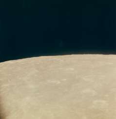 Moonscape: View of the lunar crater Mendeleev from Apollo 11 spacecraft, July 16-24, 1969