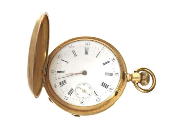 Taschenuhr: rotgoldene Savonnette, um 1880 - фото 1