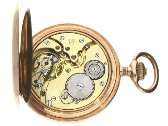 Taschenuhr: rotgoldene Savonnette um 1915, Alpina Union Horlogere - Foto 2