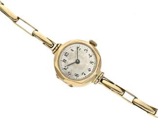 Armbanduhr: goldene, antike Damenarmbanduhr, Londoner Goldpunze 1925