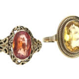 Ring: 2 vintage Goldschmiederinge mit schönen Farbsteinen - Foto 1