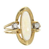 Ring: sehr dekorativer vintage Opal/Brillant-Goldschmiedering - фото 1