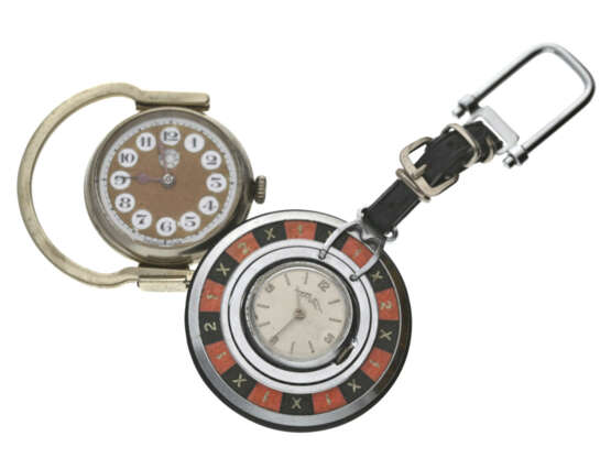 Taschenuhren: Konvolut von 4 ungewöhnlichen Anhänge-Uhren, 30er/60er Jahre - photo 2