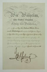 Preussen: Roter Adler Orden, 2. Klasse mit Eichenlaub und Schwertern am Ring Urkunde für einen Generalmajor und Kommandeur der 19. Infanterie-Brigade.