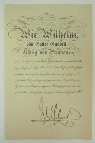 Preussen: Roter Adler Orden, 3. Klasse mit Schleife-Urkunde für den Konteradmiral Paul Hofmeier - Kommandeur der 1. Marine-Division. - фото 1