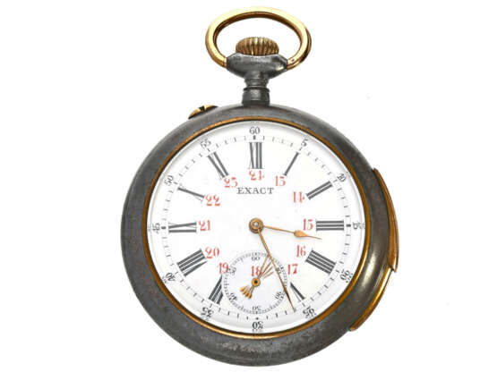 Taschenuhr: feine und außergewöhnliche Taschenuhr mit Minutenrepetition, sehr hochwertige Werksqualität, möglichwerweise Le Coultre, um 1900 - фото 1
