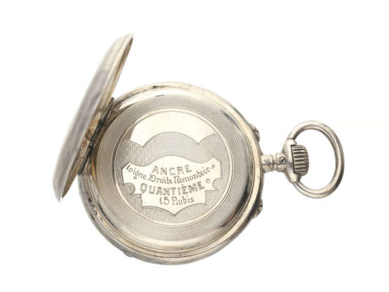 Taschenuhr: seltene Taschenuhr mit Datum und Wochentagsanzeige, Schweiz um 1890 - photo 3