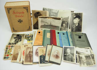 Feldpost Briefe Box mit Fotos - 1. und 2. Weltkrieg.