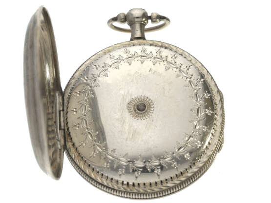 Taschenuhr: komplizierte französische Spindeluhr mit Alarm auf Glocke, ca. 1820 - photo 2