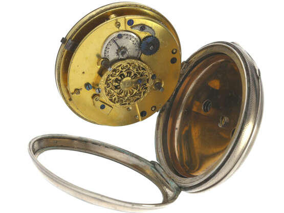 Taschenuhr: technisch komplizierte Spindeluhr mit Alarm, Frankreich um 1800 - photo 3