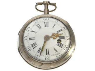 Taschenuhr: sehr seltene Uhr des königlichen Uhrmacher Julien Le Roy Paris mit Silbergehäuse, ca.1780