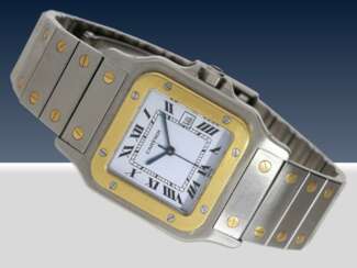 Armbanduhr: vintage Herrenuhr Cartier Santos Automatique Stahl/Gold