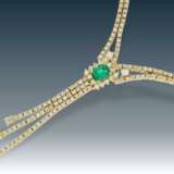Kette/Armband/Ohrschmuck: modernes, hochfeines Smaragd/Brillant-Schmuckset aus 18K Gold, ca. 2,65ct Brillanten - фото 2