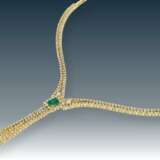 Kette/Armband/Ohrschmuck: modernes, hochfeines Smaragd/Brillant-Schmuckset aus 18K Gold, ca. 2,65ct Brillanten - photo 3