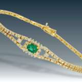 Kette/Armband/Ohrschmuck: modernes, hochfeines Smaragd/Brillant-Schmuckset aus 18K Gold, ca. 2,65ct Brillanten - photo 5