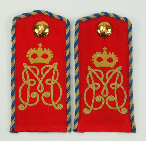 Bayern: Paar Achselklappen für Einjährig Freiwillige des Königlich Bayerisches 1. Infanterie-Regiment „König“. - Foto 1