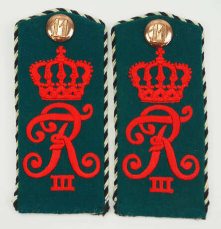 Preussen: Paar Achselklappen für Einjährig Freiwillige im Grenadier-Regiment „König Friedrich III.“ (2. Schlesisches) Nr. 11. - Foto 1