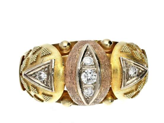 Ring: außergewöhnlicher vintage Brillantring, ca. 1950, Handarbeit - photo 1