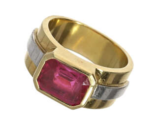 Ring: breiter, attraktiver vintage Rubin-Damenring