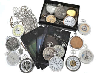 Taschenuhren: kleine Sammlung moderner Taschenuhren aus der Heritage Collection sowie einige ältere Taschenuhren