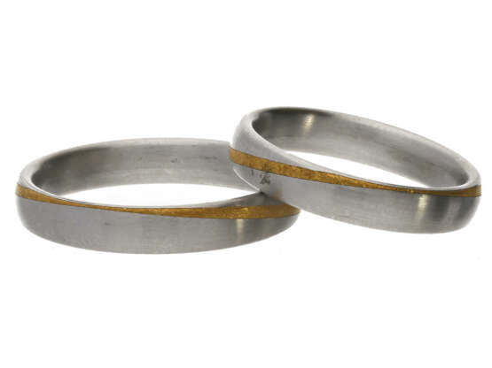 Ring: sehr schöne Trauringe aus Platin mit Feingold-Applikationen, NP 1.200€ - photo 1