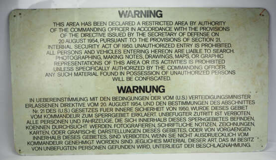 US-Besatzungsmacht in Deutschland: Warnung Schild. - Foto 1