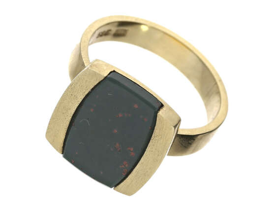 Ring: neuwertiger und außergewöhnlicher vintage Goldschmiedering mit Jaspis - photo 1