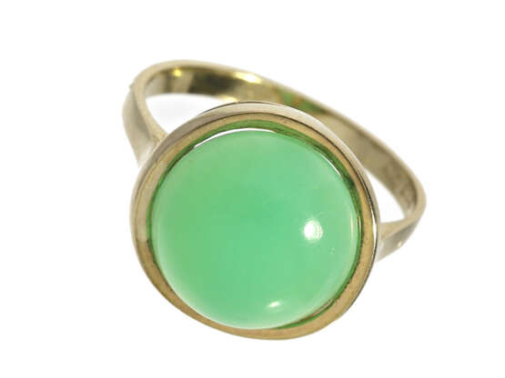 Ring: vintage Goldschmiedering mit schönem Chrysopras - photo 1