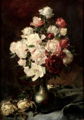 The painting "still life with white roses" (Ferdinand Wagner)