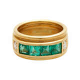Ring mit 4 Smaragdcarrés und 2 Brillanten - Foto 1