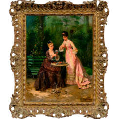 The painting "Ladies in the greenhouse" (Conrad Chisel)