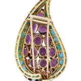 AMETHYST AND TURQUOISE EARRINGS AND BROOCH - Foto 4