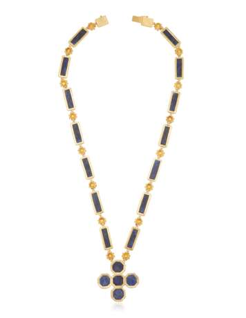 ILIAS LALAOUNIS SET OF SODALITE AND GOLD JEWELRY - photo 7